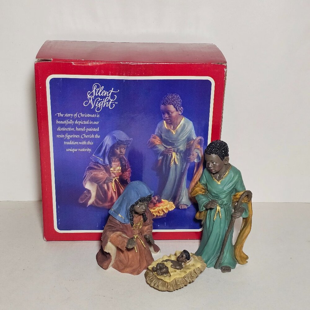 Carlton Cards Mahogany Holy Family Nativity Figurines Black African American